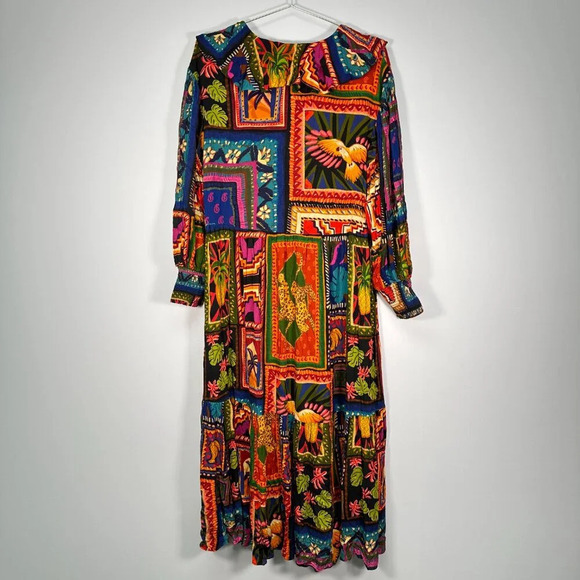 Farm Rio Patchwork Tapestry Ankle Dress Large - Picture 5 of 6